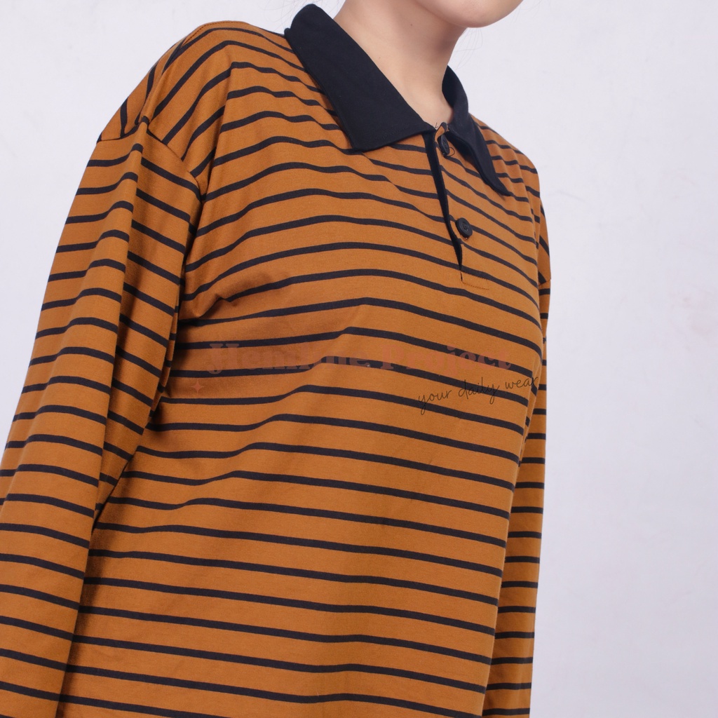 Hara Brown Oversized Stripe Top