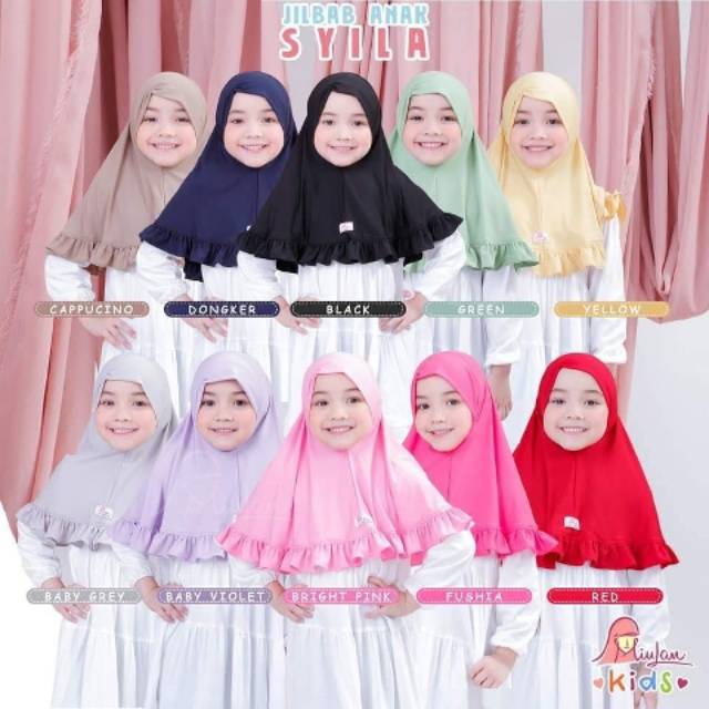 Bergo anak kerut Syila Miulan Rempel | kerudung kids lucu | jilbab sekolah