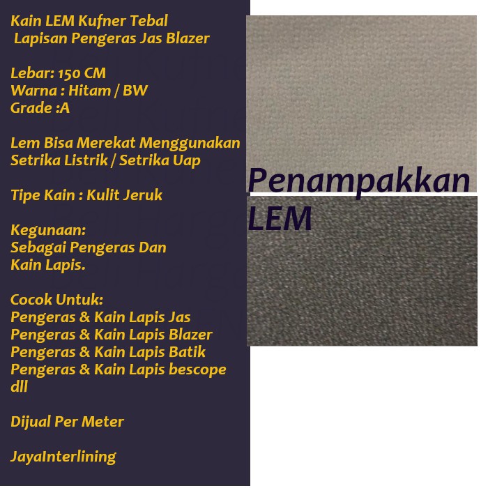 Kain LEM Kufner TEBAL Lapisan Pengeras Jas Blazer Lebar 150