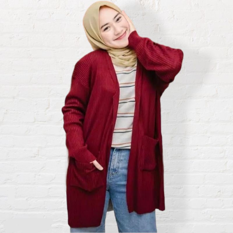 SN - Long Cardigan Belle outher Rajut halus premium