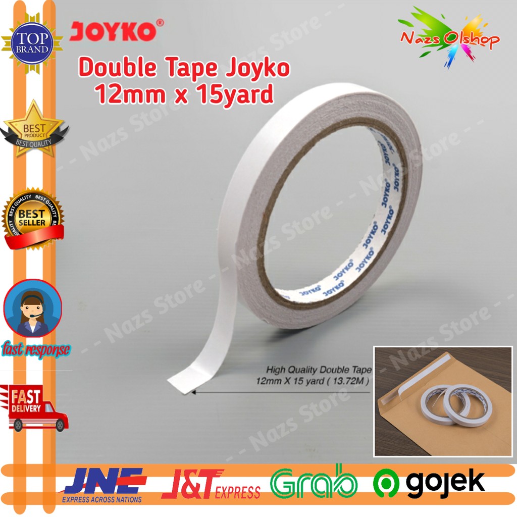 

Double Side Tape Perekat Kertas 2 Sisi Joyko 12 mm x 15 yard