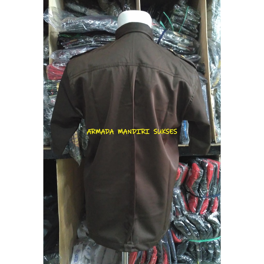 Seragam Safari Security Coklat - Safari Tangan Pendek Coklat