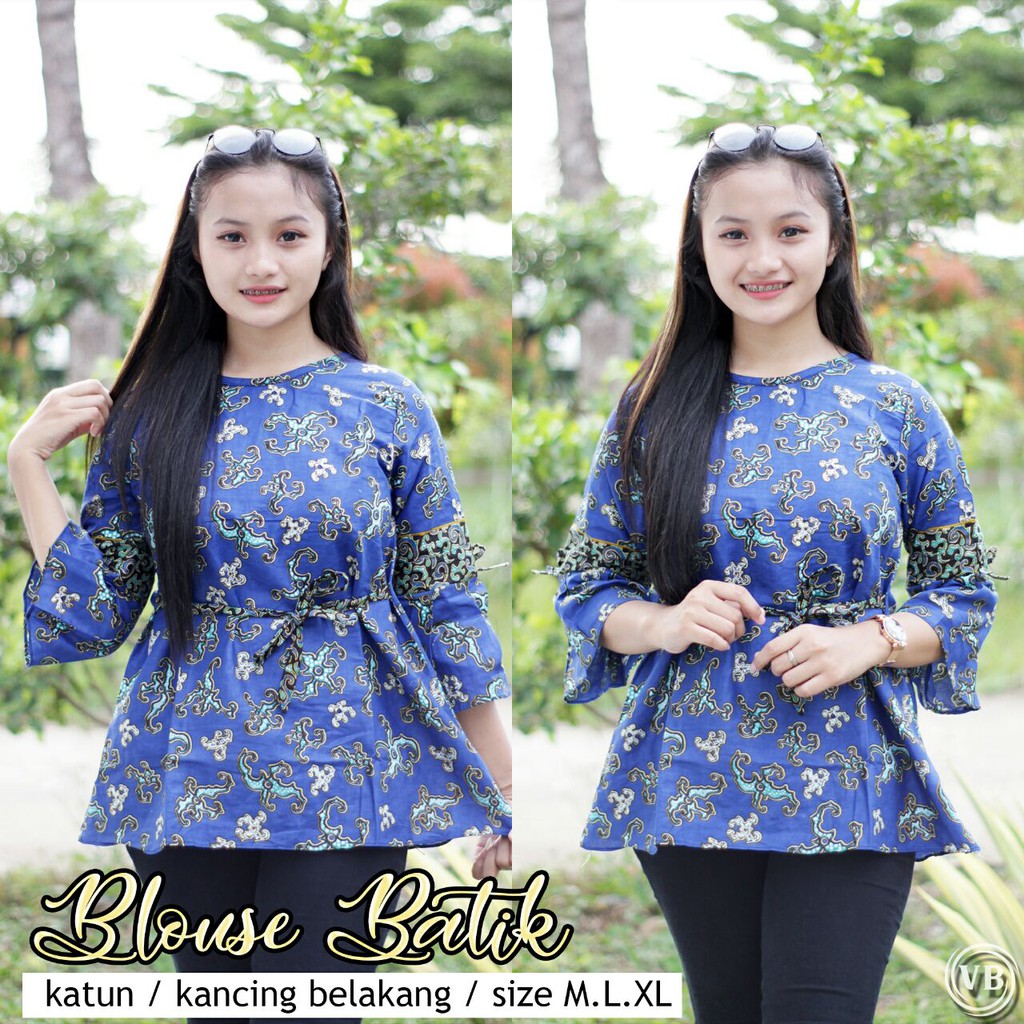 BK3 Atasan Lengan Pendek Risna Batik Blouse trompet HRB206 IPNU IPPNU 030