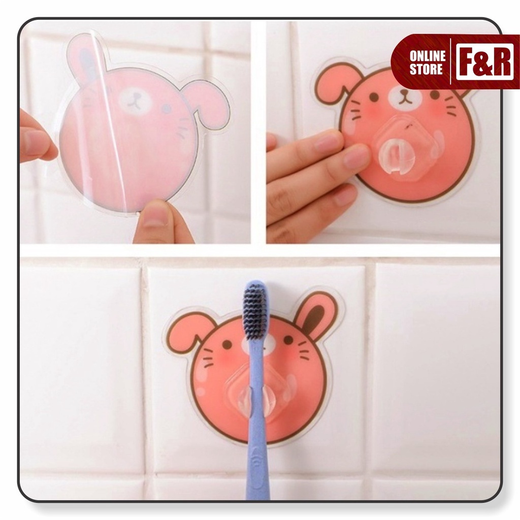 Tempat Sikat Gigi Pulpen Pensil Hook Tempel Dinding Kamar Mandi Gantungan Wastafel ToothBrush Holder