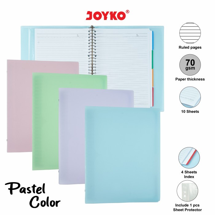 

Gaya Joyko Binder Note A5 B5 Pastel / Buku Tulis Catatan Binder Joyko A5 B5 Gilaa!!!