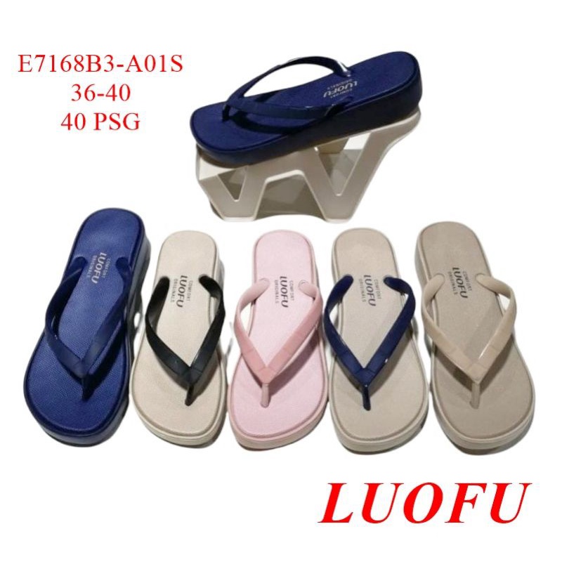 SANDAL JEPIT WANITA LUOFU SENDAL KARET WADGES JEPIT JEPIT JELLY KEKINIAN