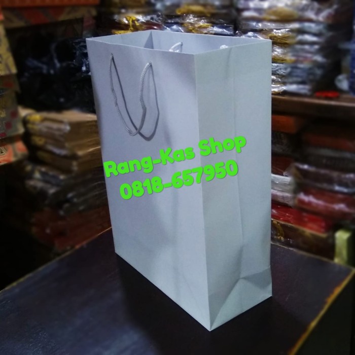 

(TERLARIS) Paperbag Abu Abu Folio Artkarton Laminating isi 12pcs