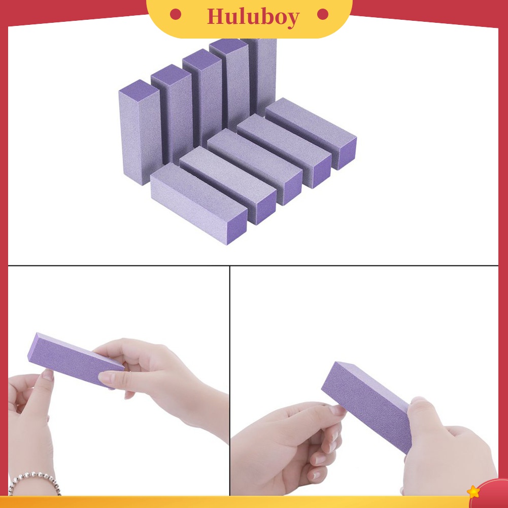 Huluboy Huluboy♡ 10pcs Balok Buffer Pengikir Kuku Untuk Manicure