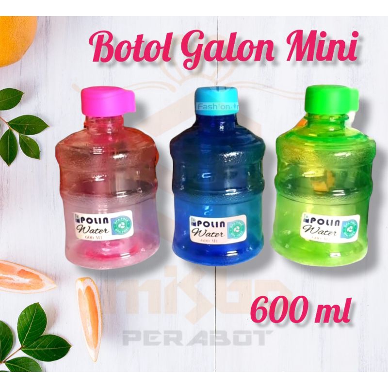 Botol Galon Mini - Botol Minum Galon Warna - Water Bottle 600ml - Botol Air Minum Bentuk Galon