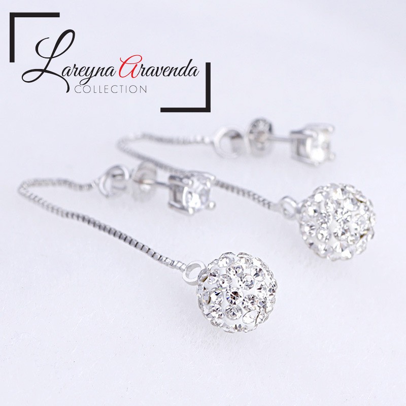 Anting Wanita Titanium Model Lucky Ball Kristal Crystal Swarovski AT082