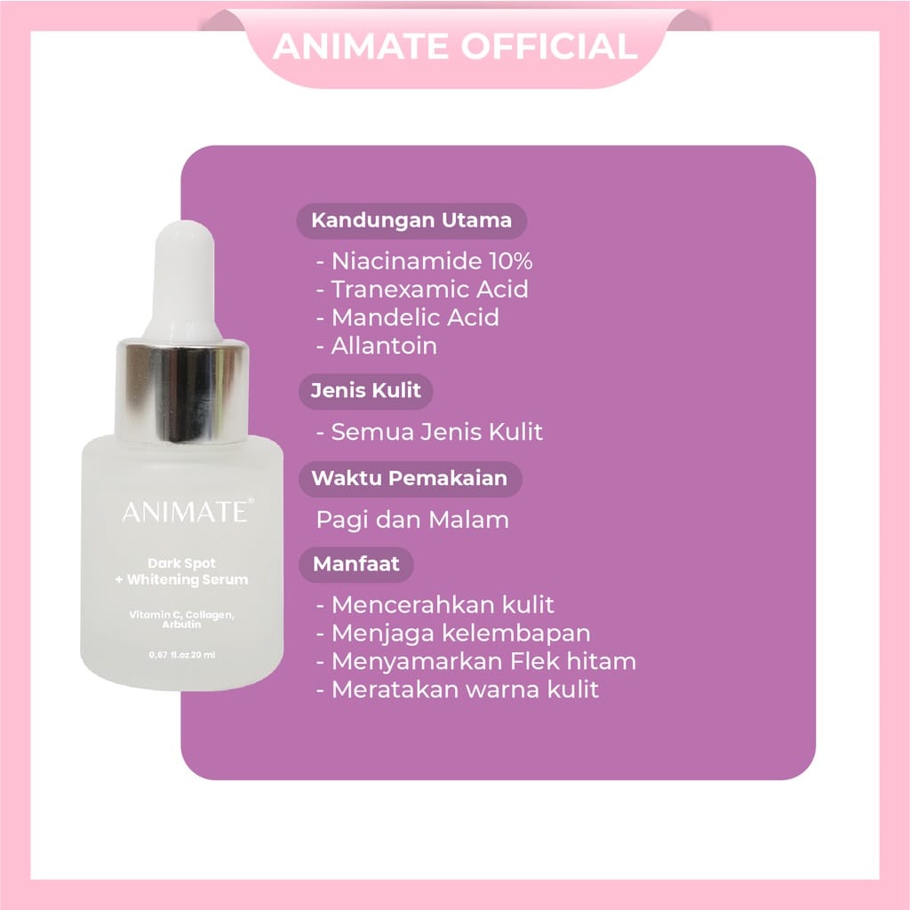 ANIMATE Dark Spot + Whitening Serum 20ml