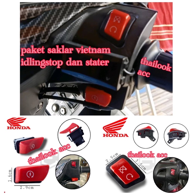 Paket saklar vietnam cut off idlingstop + stater engine vario 150 old new led scoppy