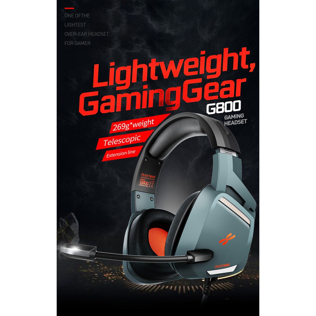 Headset Gaming Plextone G800 Headphone HP Garansi LED Light Garansi Resmi