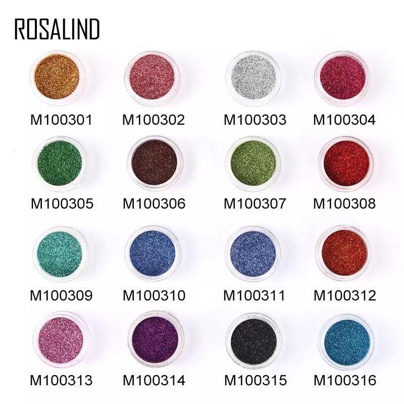 ROSALIND Bubuk Glitter Holographic Warna Untuk Dekorasi Nail Art Murah