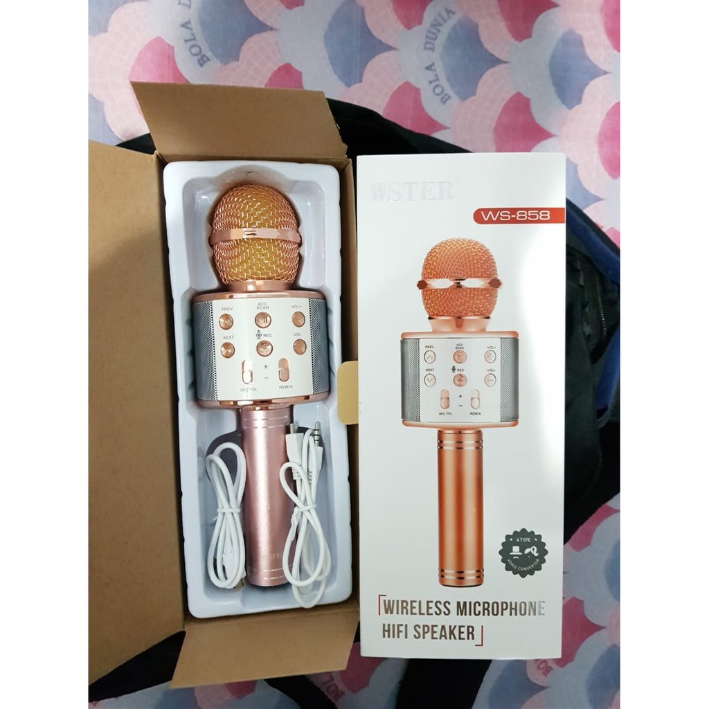 MIC KARAOKE BLUETOOTH WIRELESS WS 858 ORIGINAL