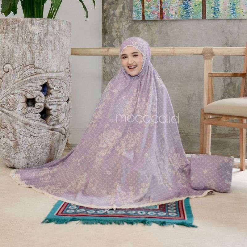 mukena dewasa jumbo 2 in 1 rayon premium motif elegan simple premium free tas traveling warna