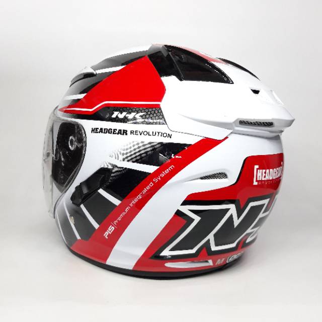 Helm NHK R1 Head Gear White Red