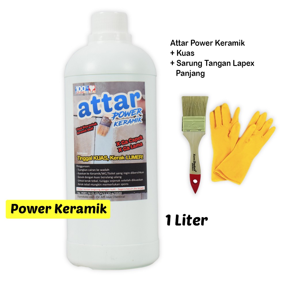 Paket ATTAR Power KERAMIK WC / Toilet 1 Liter + Sarung Tangan Panjang