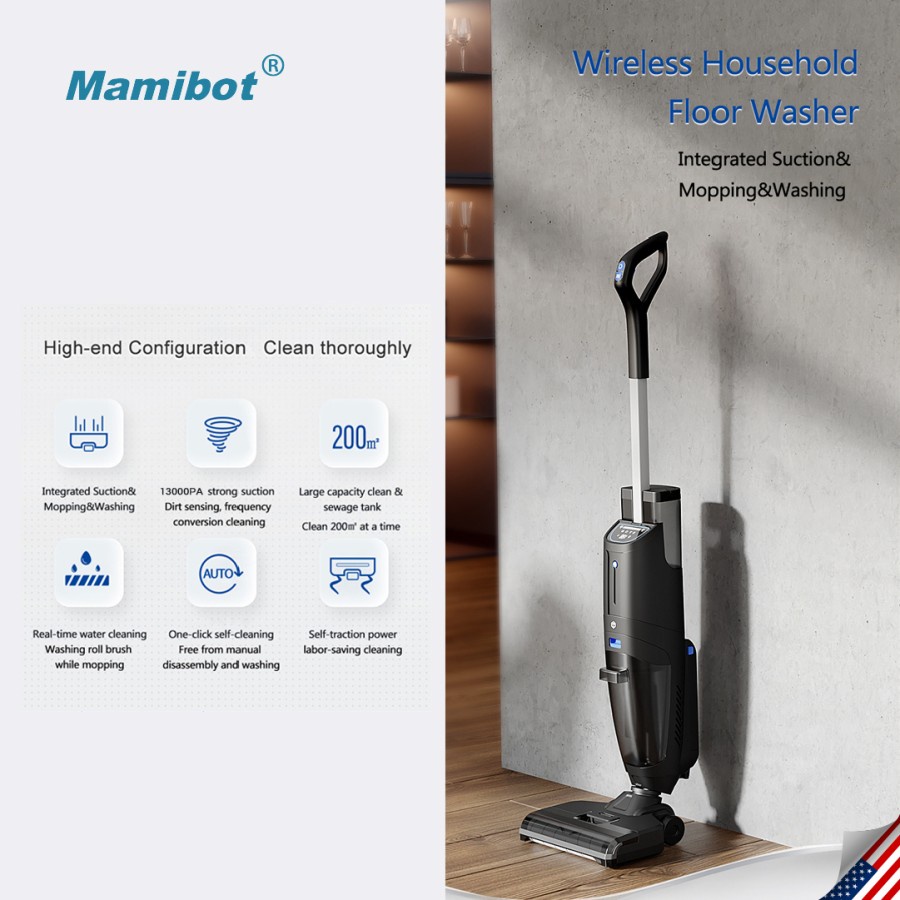 Mamibot Multifunction Cordless Floor Washer &amp; Vacuum Cleaner Flomo III