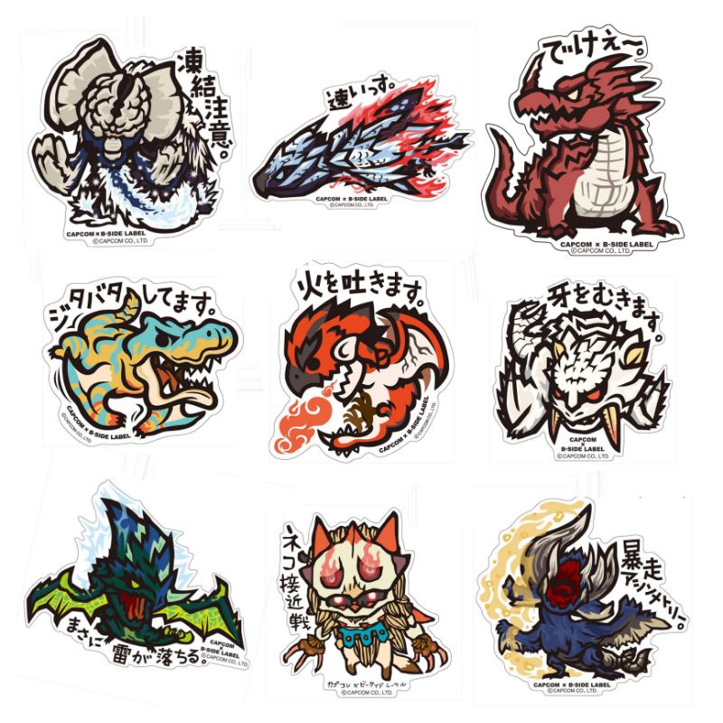 Stiker Vinyl Monster Hunter Generation Ultimate (MHGU) - Gammoth, Valstrax, Lao Shan Lung, etc