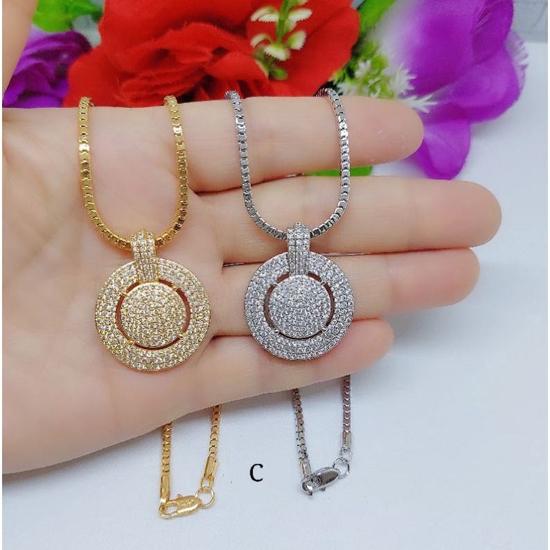 kalung xuping  3535 full mata lapis emas 18k liontin