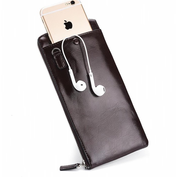 Dompet Panjang Kartu Kulit Aksesoris Fashion Pria Cowok Laki Ada Tali dan Slot Hp Baellerry BLY06