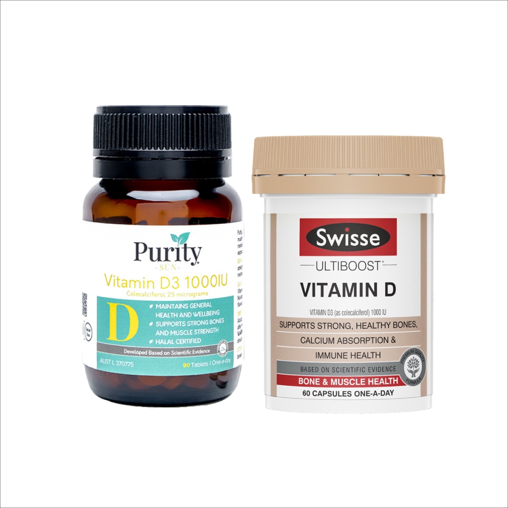 Bundle Vitamin D3 1000 IU Soft Kapsul & Mini Tablet Halal - Australia