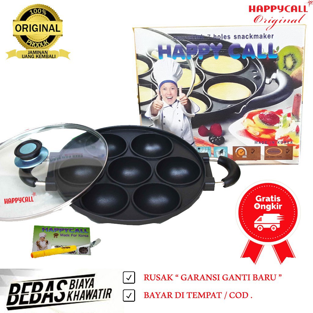 Cetakan Kue apem 7 Lubang cekung snack maker serabi bikang teflon anti lengket happycall