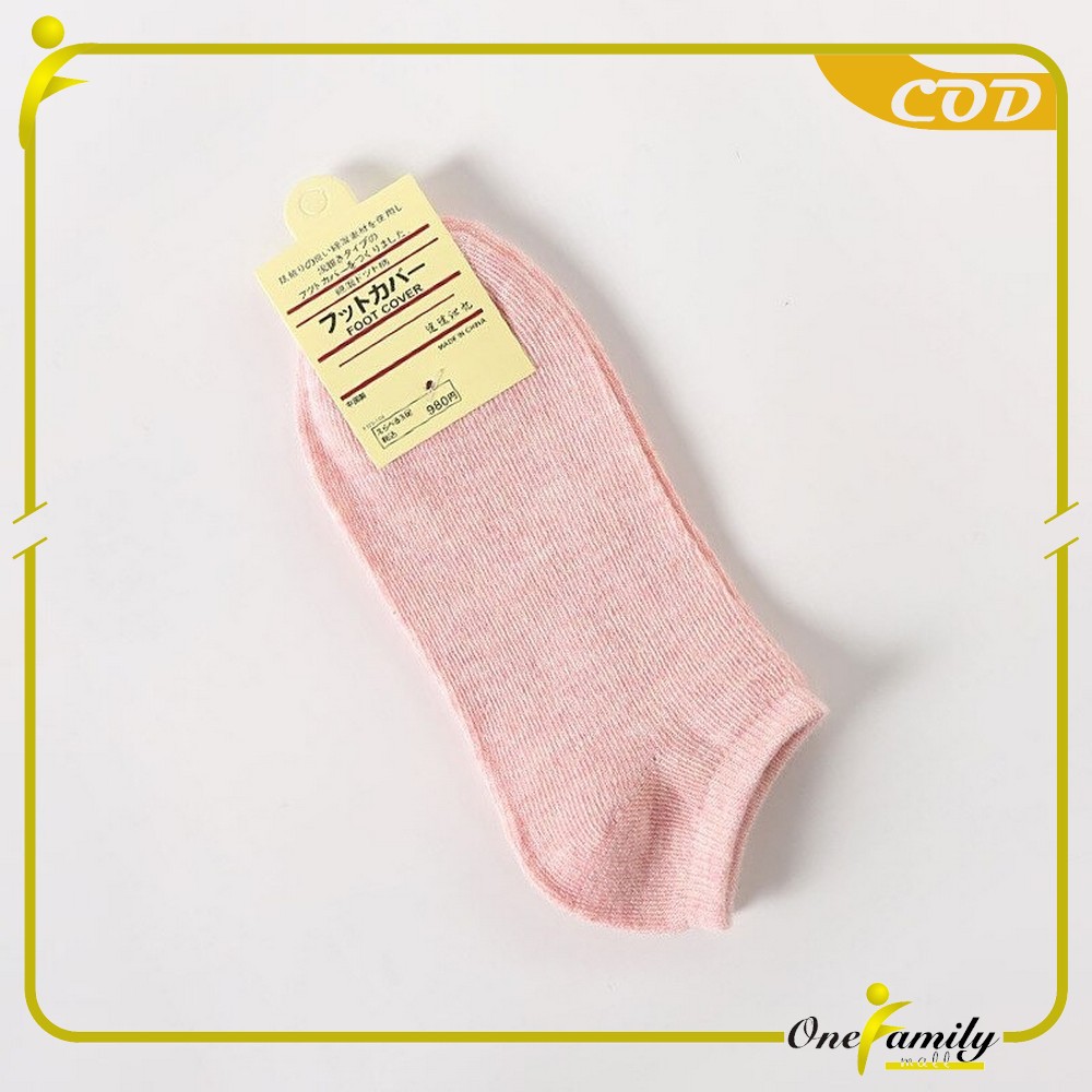 ONE-P59 Kaos Kaki Semata Kaki Polos / Kaus Kaki Wanita / Kaos Kaki Ankle Dewasa / Short Socks Import-PINK