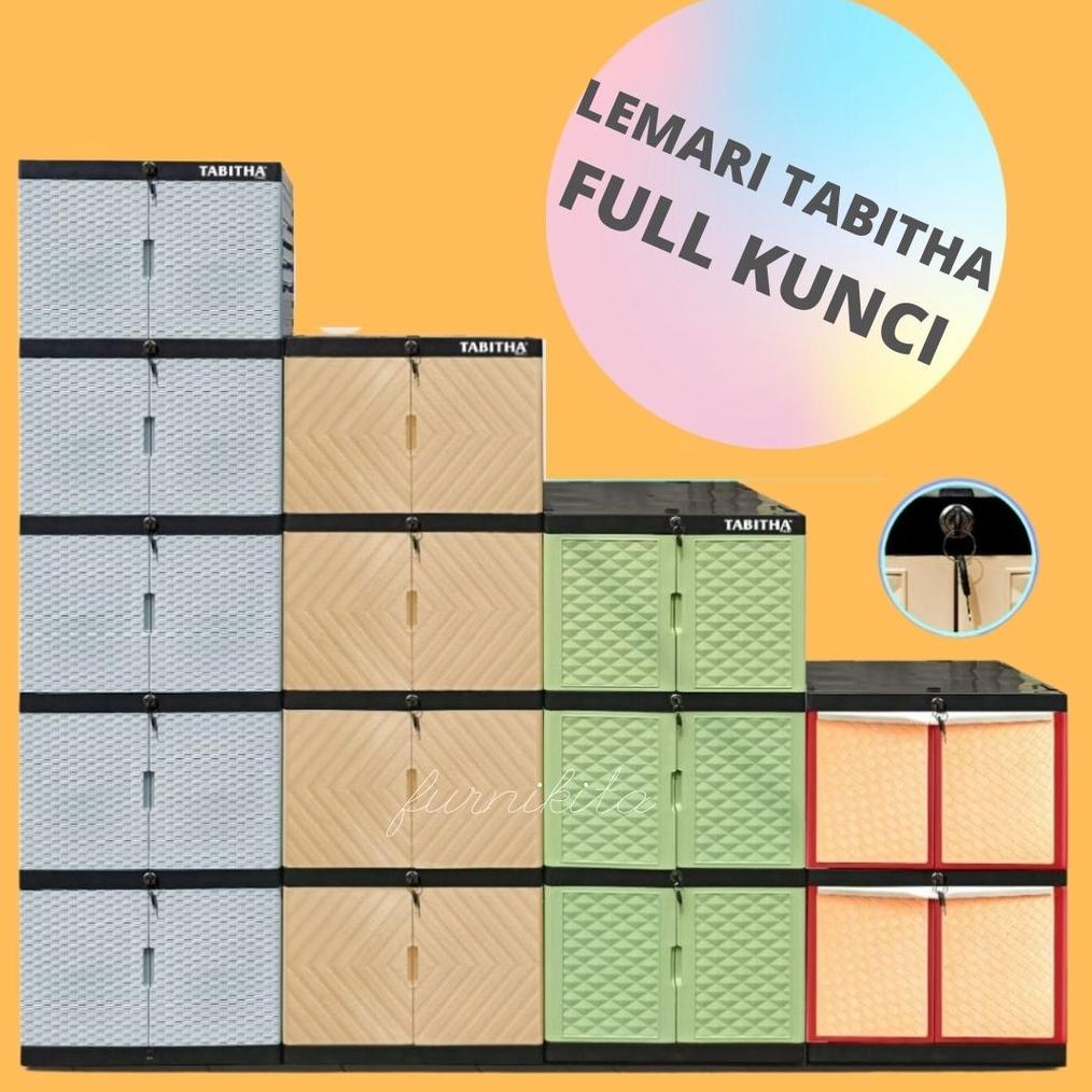 LEMARI PLASTIK TABITHA MINI CABINET SERBAGUNA FULL KUNCI TERMURAH.. , . ,.,, .