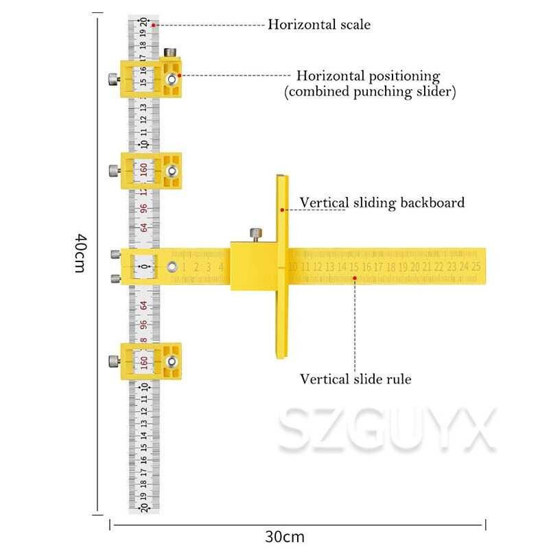 Best Seller ! Alloet Penggaris Alat Ukur Bor Woodworking Drilling Aid Tool - M138