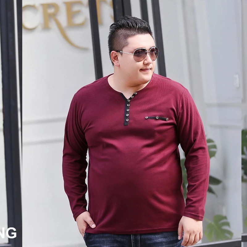 BAJU PRIA BUTTON JUMBO XXL TERBARU-KAOS PRIA KEREN KEKINIAN-BAJU PRIA MODEL LENGAN PANJANG TERLARIS
