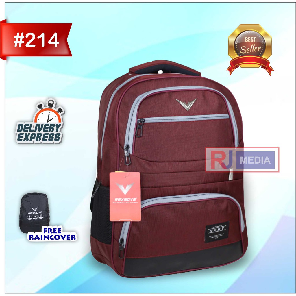 [ Promo Serba 80 Ribu ] Tas Ransel Sekolah Rexsove Distro Pria Wanita SMP SMA Terbaru Backpack Laptop Multifungsi Muat Banyak LKS Laptop Buku Paket Buku Tema Jahitan KUat Bahan Awet Bonus Raincover Harga Termurah Kualitas Ekspor