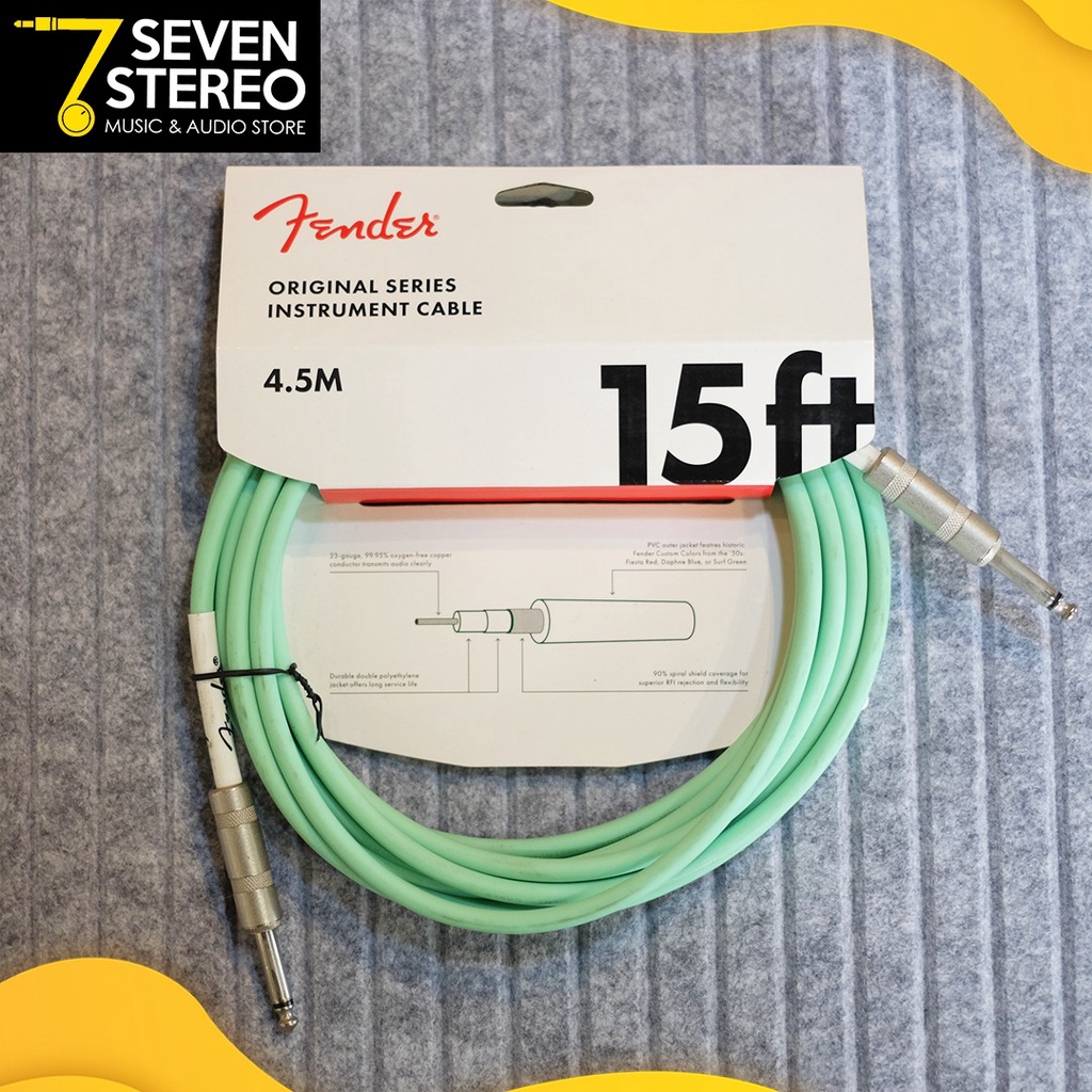 Fender Original Series Instrument Cable 15ft Seafoam Green