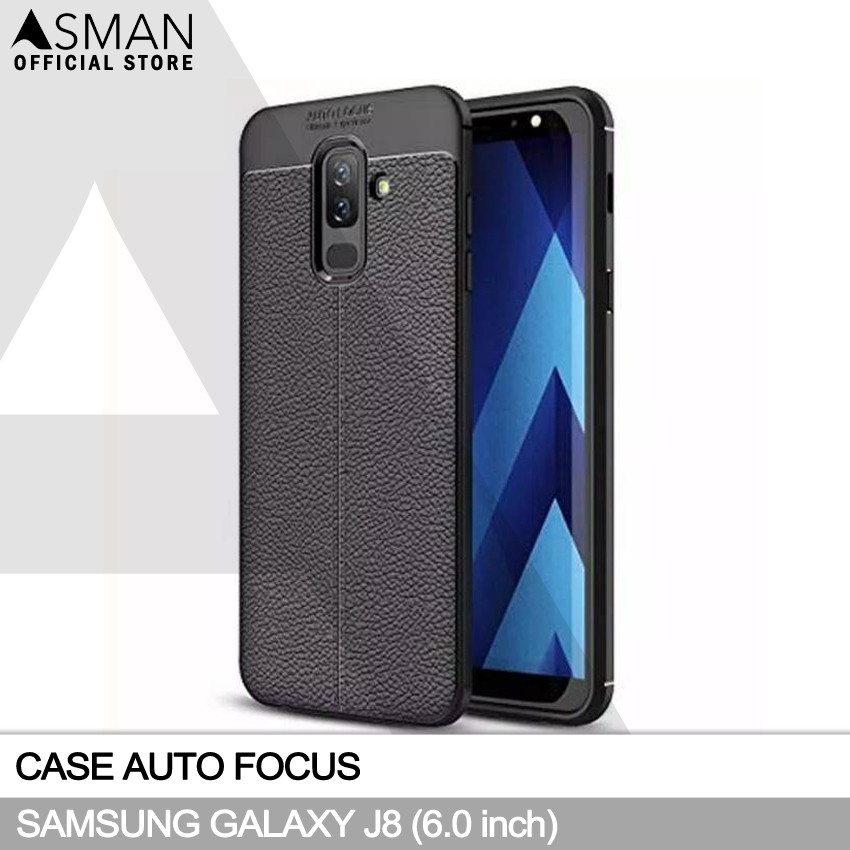 Auto Focus Samsung Galaxy J8 (6.0&quot;) | Soft Case Leather Premium - Hitam