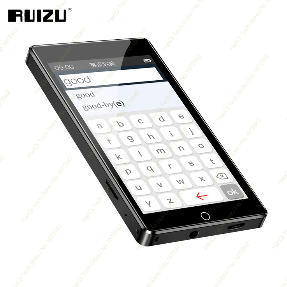 Ruizu Smart MP4 Digital Audio Player Bluetooth Touchscreen 4 Inch 8GB - H1 - Black