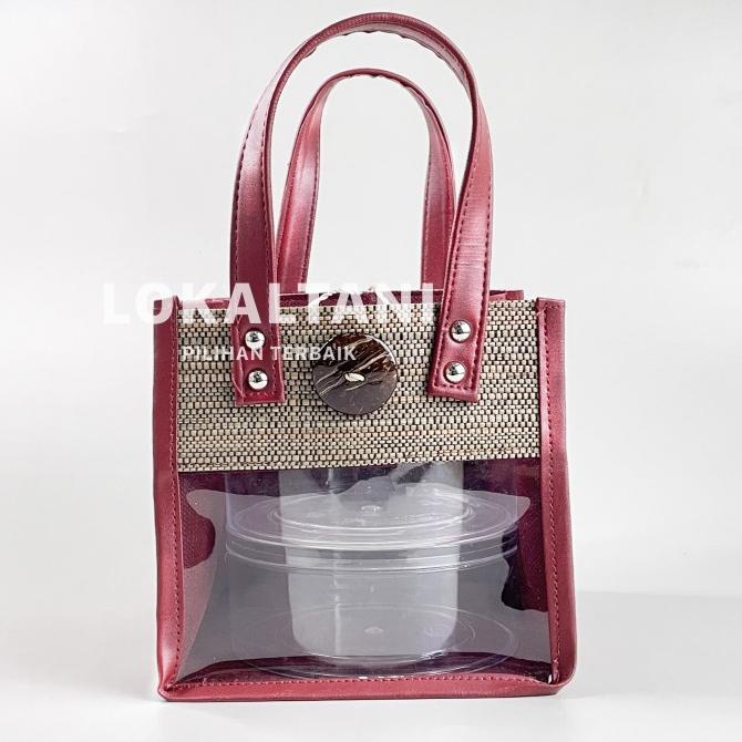 

Tas Pandan Isi 2 Toples Kue Kering/Tas Parcel/Tas Hampers Imlek Natal