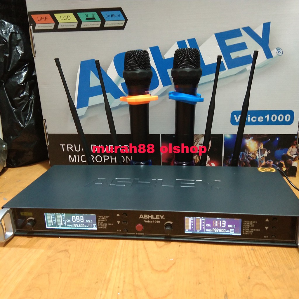MIC ASHLEY VOICE 1000 MICROPHONE WIRELESS ASHLEY ORIGINAL new 4 antena