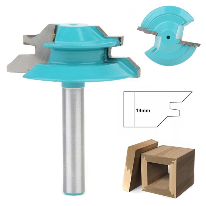 Mata Profil Tenon Router Bit 45 Derajat Trimmer Woodworking 38mm MPM18