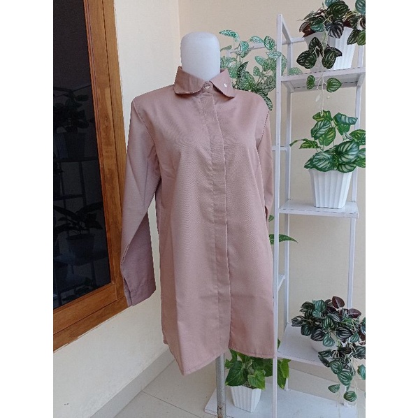 KEMEJA WANITA JUMBO XXL XXXL XXXXL CASUAL POLOS TOYOBO-Milo