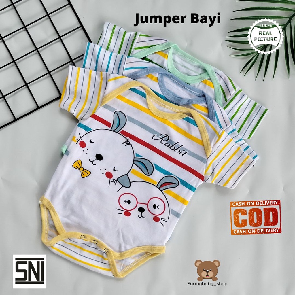 3 pcs pakaian bayi Jumper pendek Bayi Baju bayi baju tidur bayi usia 0-12 bulan baju bayi laki laki 
