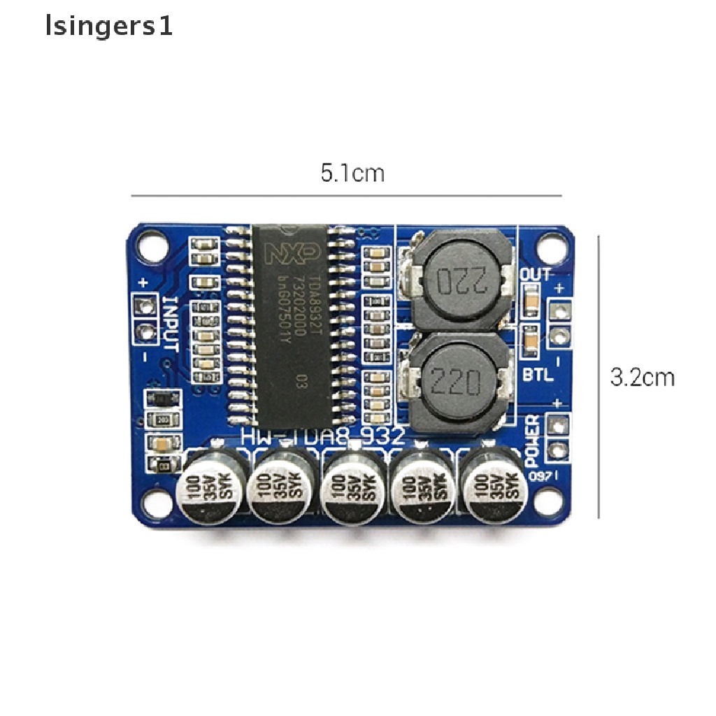 (lsingers1) Tda8932 Modul Amplifier Power Amp Digital Mono Audio 35W DC 12V 24V