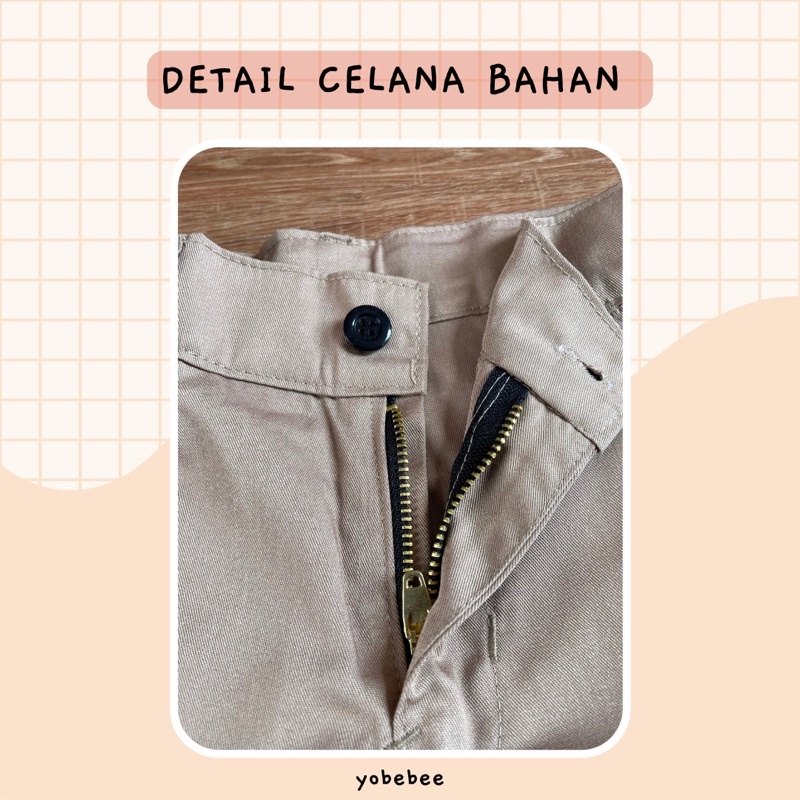 Yobebee Celana Formal Panjang Anak Laki Laki Usia 2 4 6 8 10 12 Tahun Bawahan Boy Trousers Kids Pants Polos Cotton Katun Straight Model Casual Anak Cowok