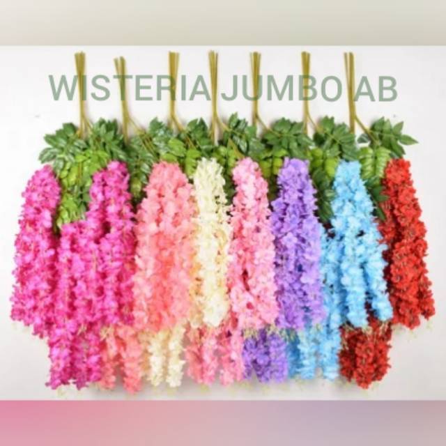 WISTERIA JUMBO B8160 BUNGA PLASTIK DEKORASI BUNGA GANTUNG WEDDING BUNGA ARTIFICIAL