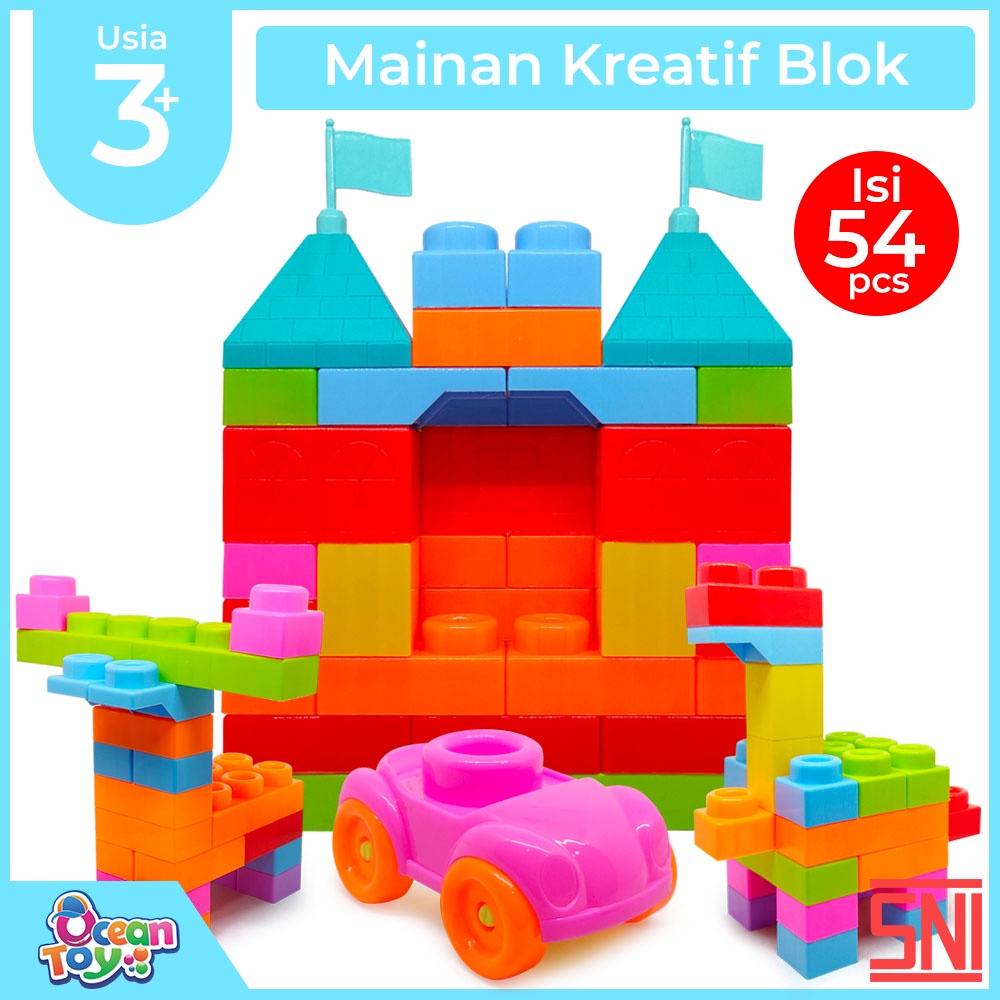 MAINAN EDUKASI KREATIF BLOCK BALOK SUSUN BESAR JUMBO ISI 54 Pcs OCT9234