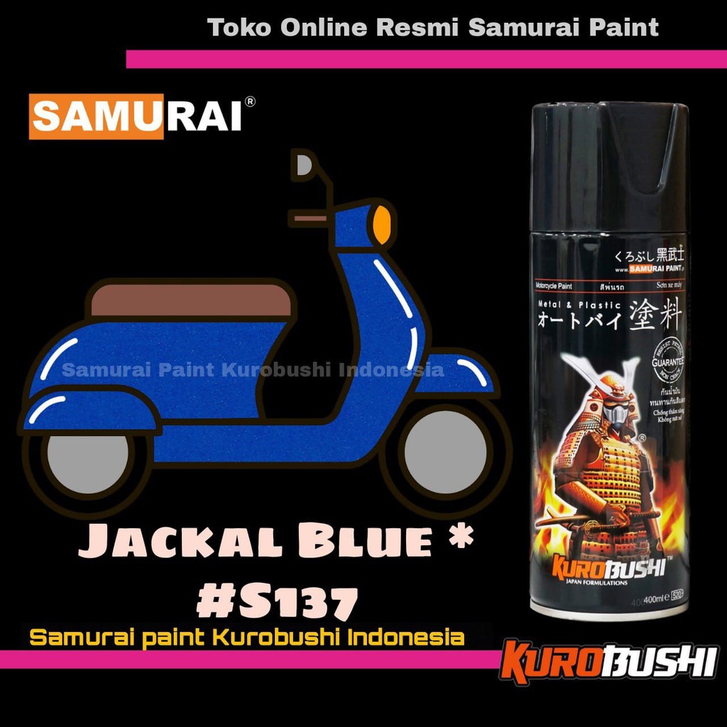 Samurai Paint JACKAL BLUE S137 Warna Biru Candy Suzuki Cat Semprot Aerosol Samurai