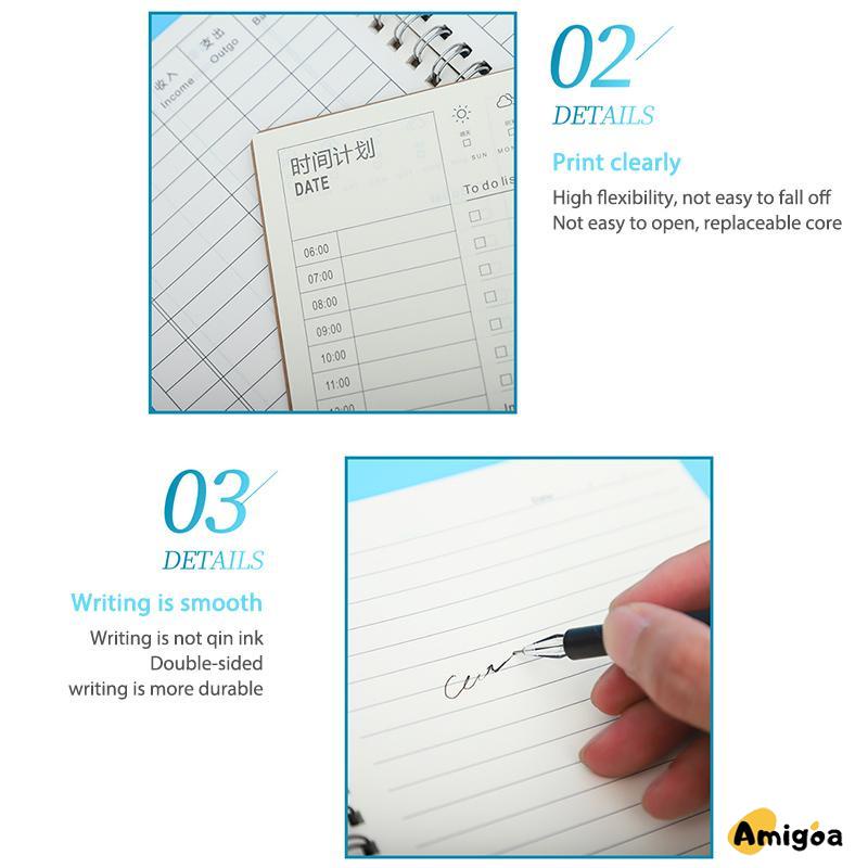 A5 Kraft Paper Coil Book Simple Student Notebook Meeting Notepad Buku Akuntansi Portabel - AG2