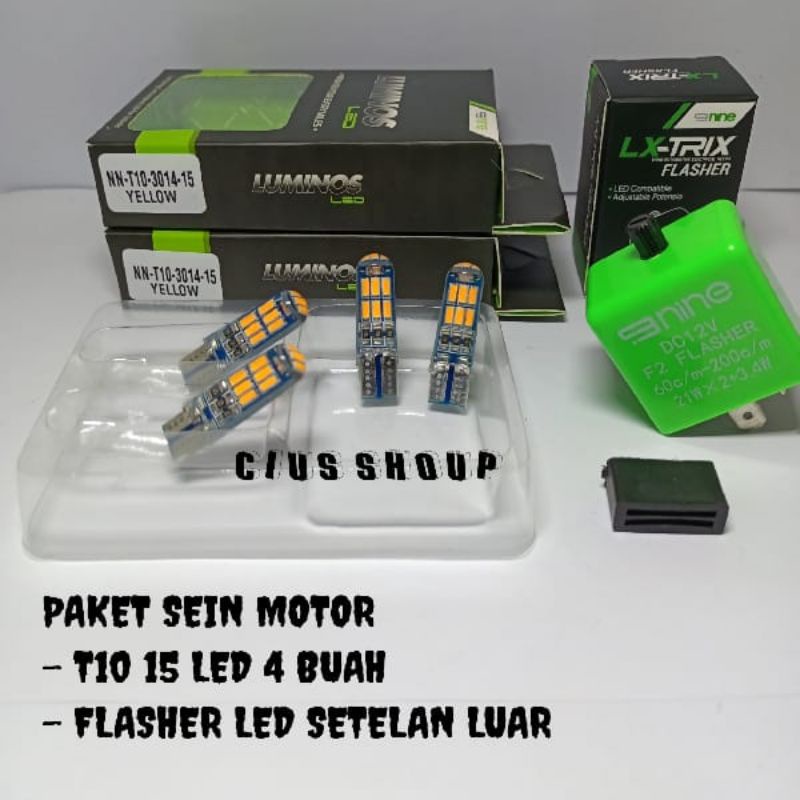 LAMPU LED MOTOR T10 NINE 15 MATA JELLY LAMPU SEIN SENJA PLAT NOMOR MOTOR DAN MOBIL