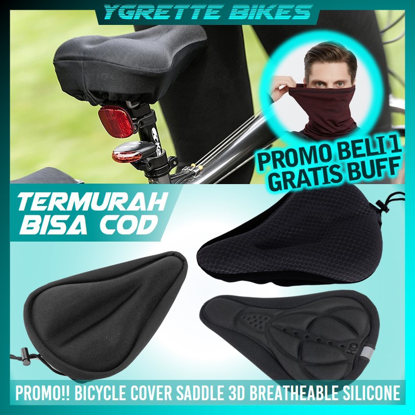 YGRETTE - COVER SADEL JOK 3D BREATHABLE SEPEDA EMPUK GRATIS MASKER BUFF SEAMLESS IMPOR PREMIUM