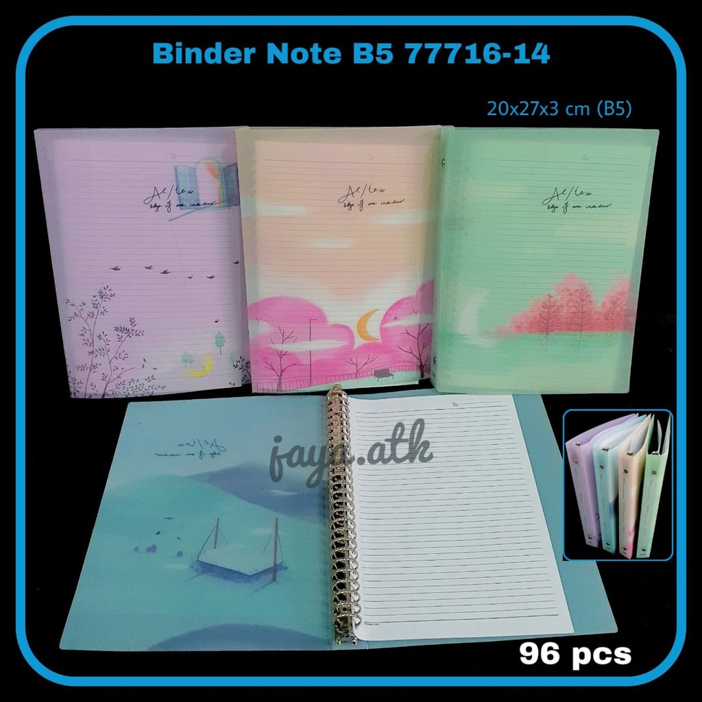 BINDER NOTE B5 26 RING MAP BINDER LOOSE LEAF BINDER BUKU BINDER LUCU PLASTIK